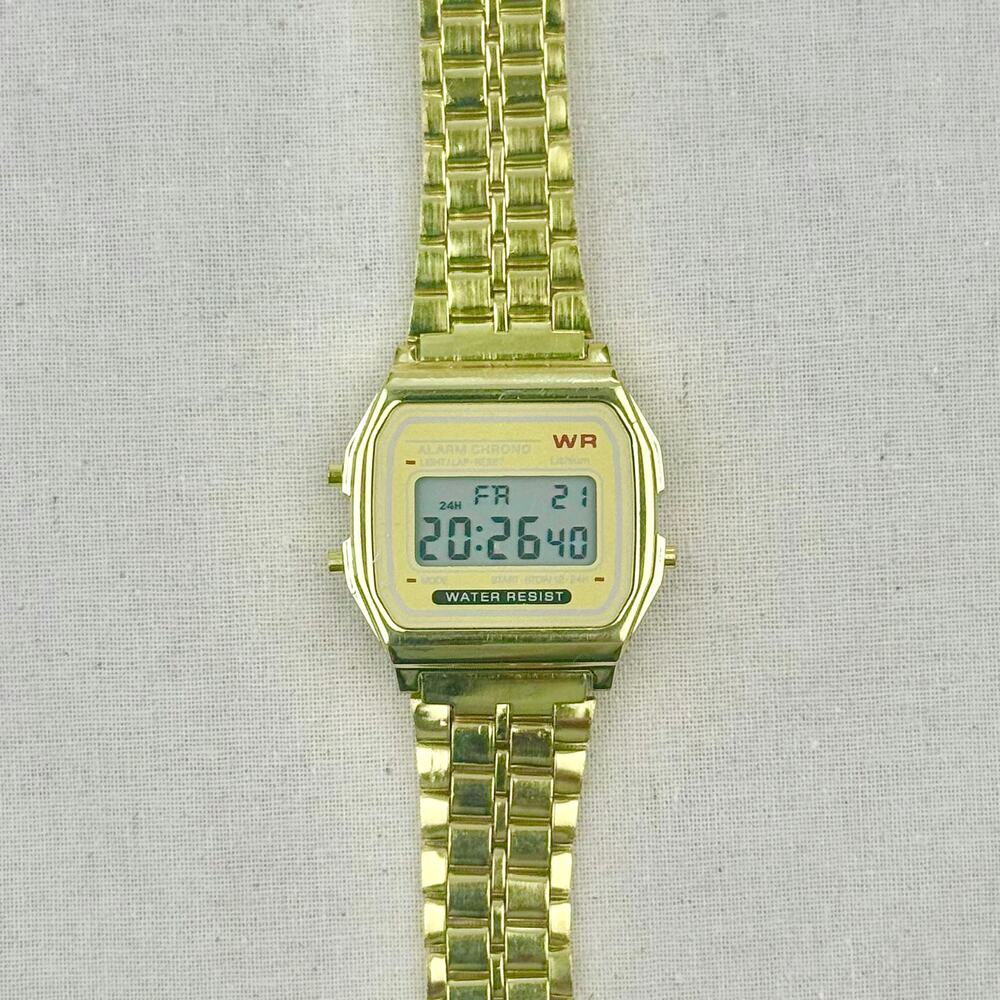 Casio Digital Watch Gold Accents Unisex Retro Y2K Style Quartz New - Picture 10 of 11